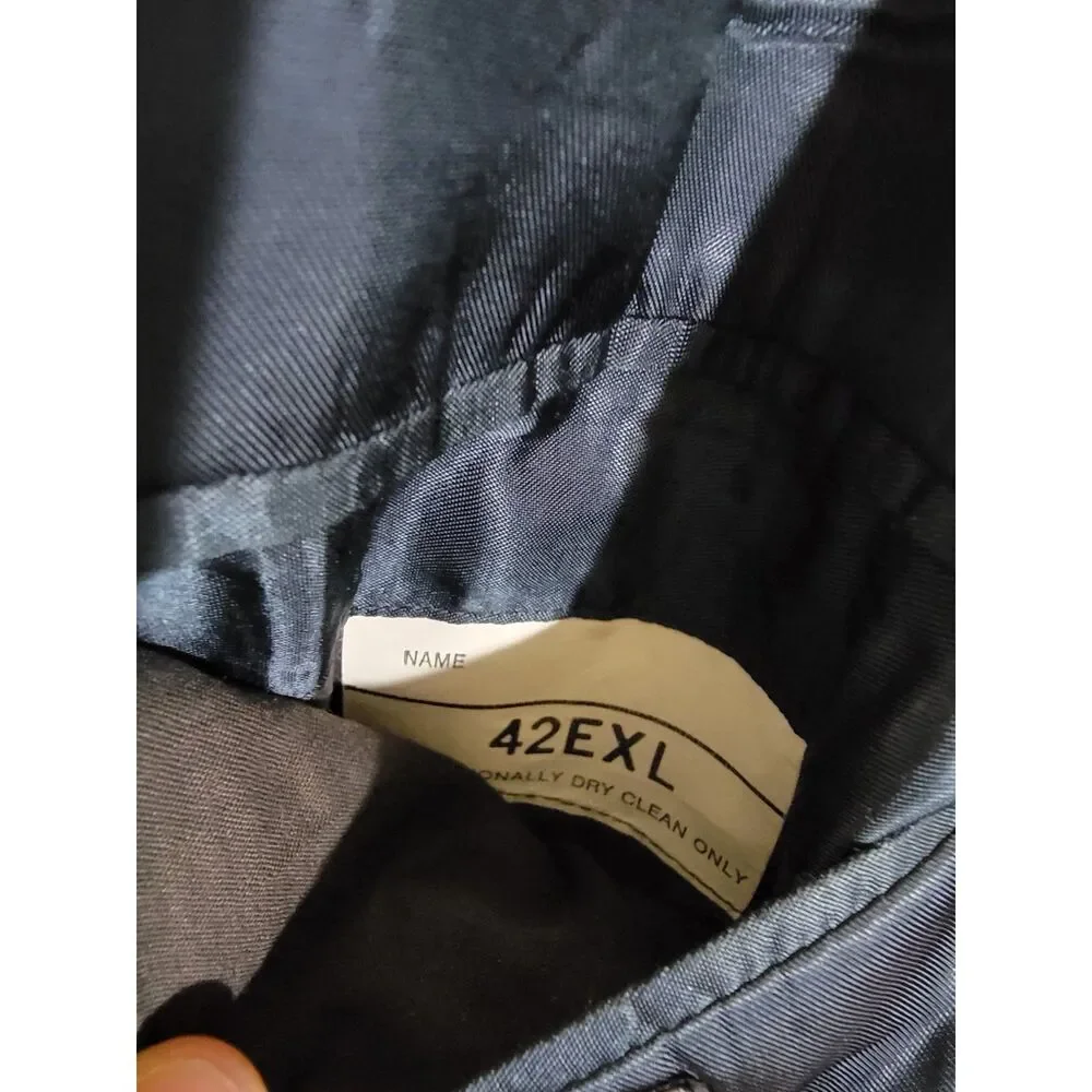 Mark Shale Windowpane Black Suit Jacket Sport Coat Blazer - 42XL